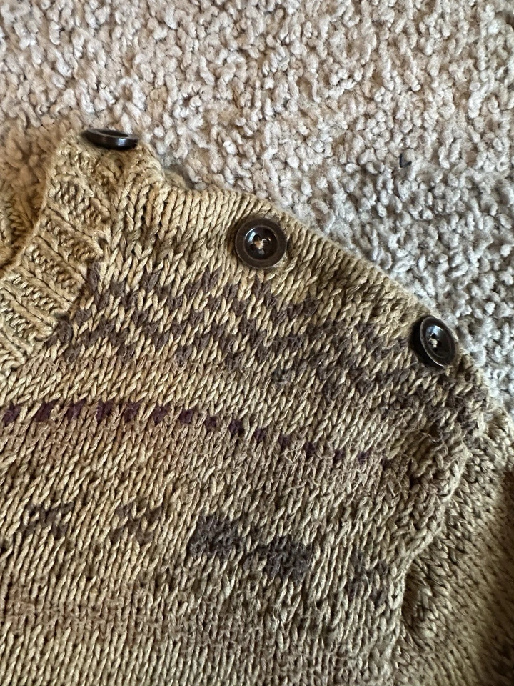 Suéter Vintage Años 90 Polo Ralph Lauren Tejido a Mano, Western Marrón y Tostado Talla XL Foto 3 de 4