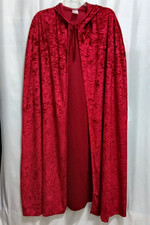 Spirit Burgundy Cape Cosplay Costume Velvet Hooded One Size Halloween