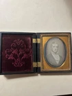 Antique Thermoplastic Union Photo Case / Ambrotype: Young Bearded Man c. 1860