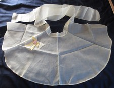 Vtg Half Circle Hostess Apron Yellow Organdy Bow Tie Pocket 3D Daisy Never worn