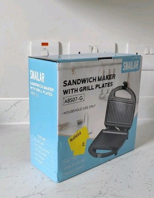 Snailar 2 Scheiben Sandwich Toaster mit Grillplatten, antihaftbeschichtet, PFOA-frei, kühl 
