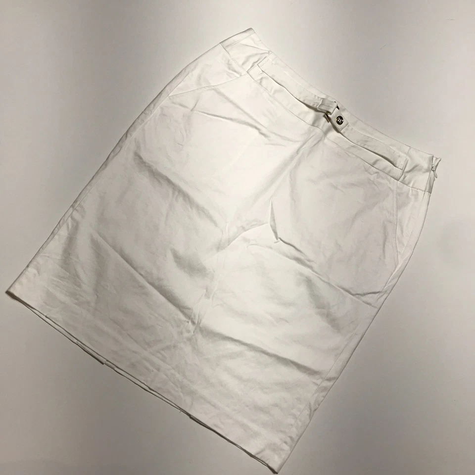 Falda lápiz Adrienne Vittadini talla 12P pequeña hebilla cinturón bolsillos sarga elástica Foto 2 de 4