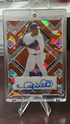 Gary Sheffield 1/1 Auto Leaf Metal Orange Glass Mosaic Autographed