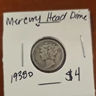 1938-D Mercury Dime 10C Business Strike 90% Silver KM#140 Denver Mint