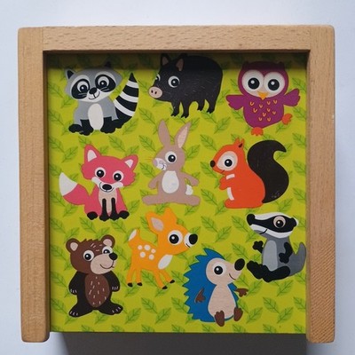 Memory Game for Toddlers - Wooden Slides in Wooden Box - Tchibo