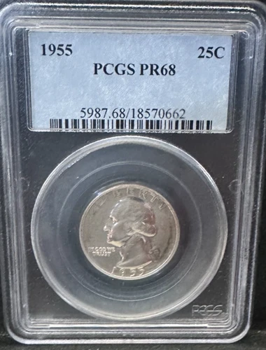 1955 Silver Washington Proof Quarter PCGS PR68