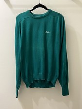 Vintage Michael Thomas Green Sea Island Cotton Crewneck Sweater USA Made L
