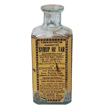 Antique 1890's Greene's Syrup Of Tar Montpelier VT Heroin Quack Medicine Bottle