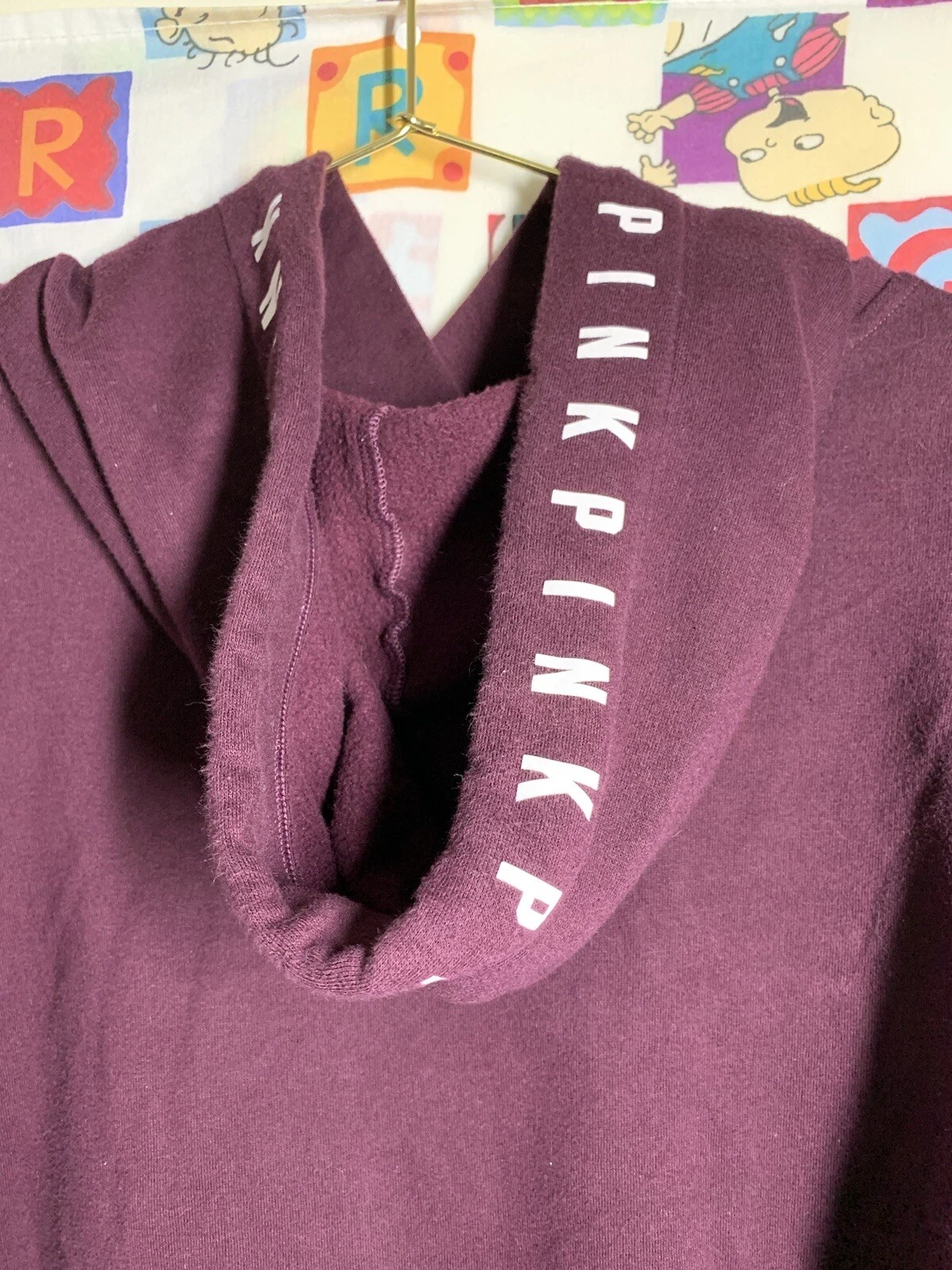 UNDERCOVER Victorias Secret rosa felpa con cappuccio donna piccola viola pullover tasche