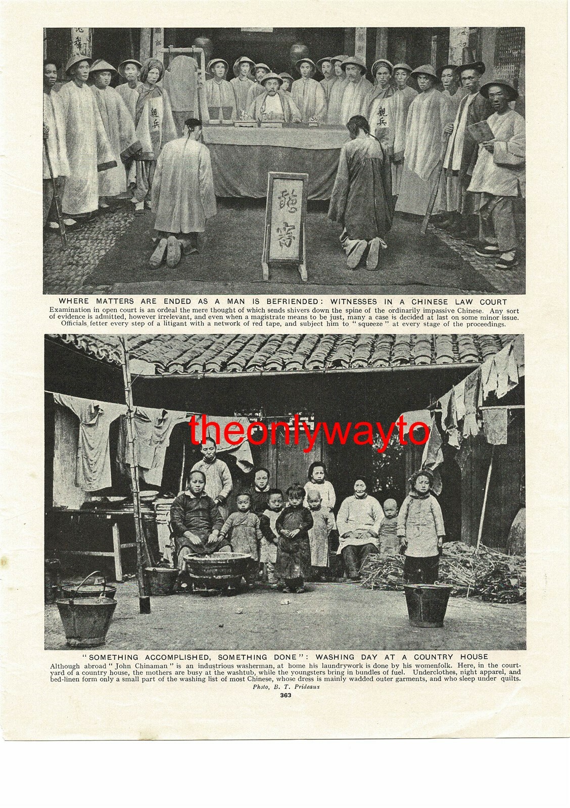 Chinesisches Gericht & Waschtag, China, Buchillustration, um 1930