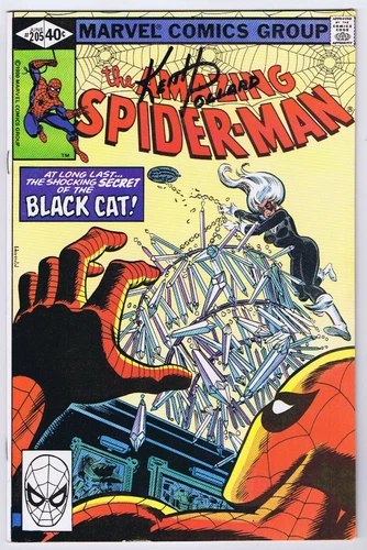 Amazing Spider-Man #205 VF Signed w/COA Keith Pollard 4th Black Cat 1980 Marvel