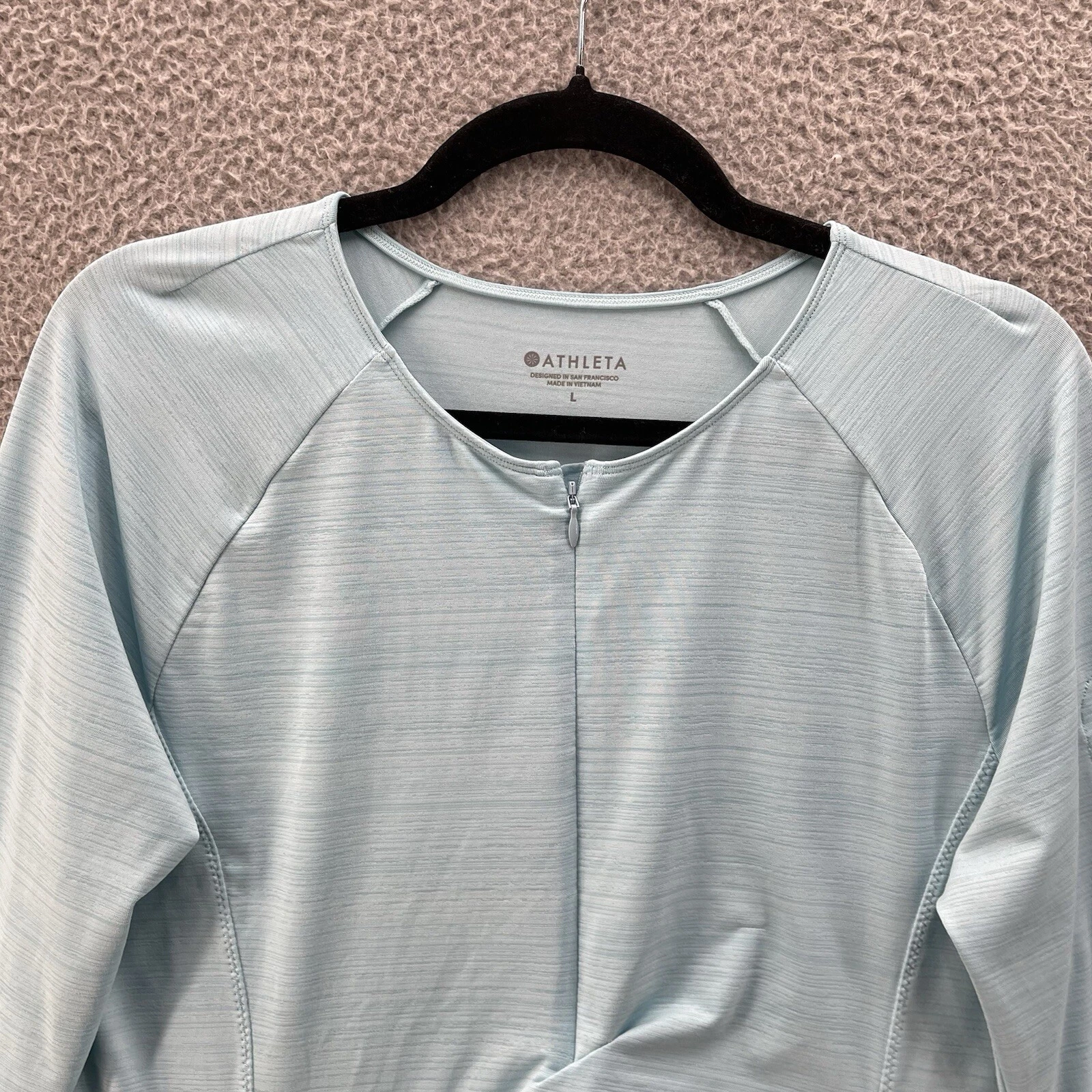 athleta workout half zip ruched long sleeve performance shirt