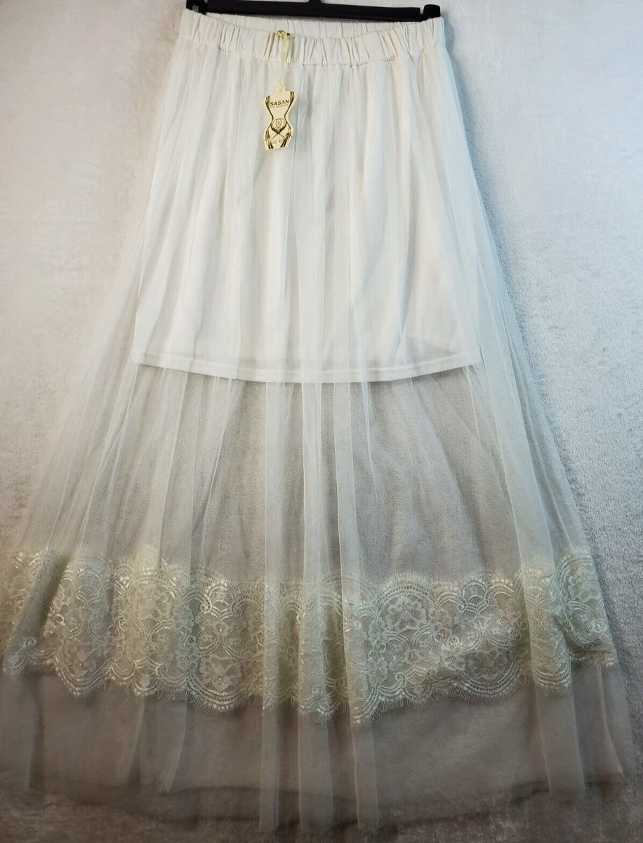 White lace flare clearance skirt