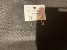 Sugarfix by BaubleBar Womens Gold Safety Pin Threader Earrings NEW