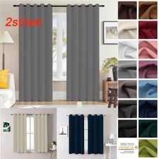 1 Paar Vorhäng Verdunklungsvorhang Verdunklungsgardinen Thermovorhänge Ösenscha