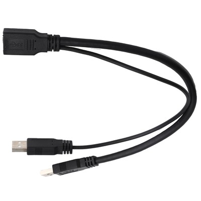 30cm Extension Cable Converter Auxiliary Power USB 3.0 Female To Dual Male F Kit