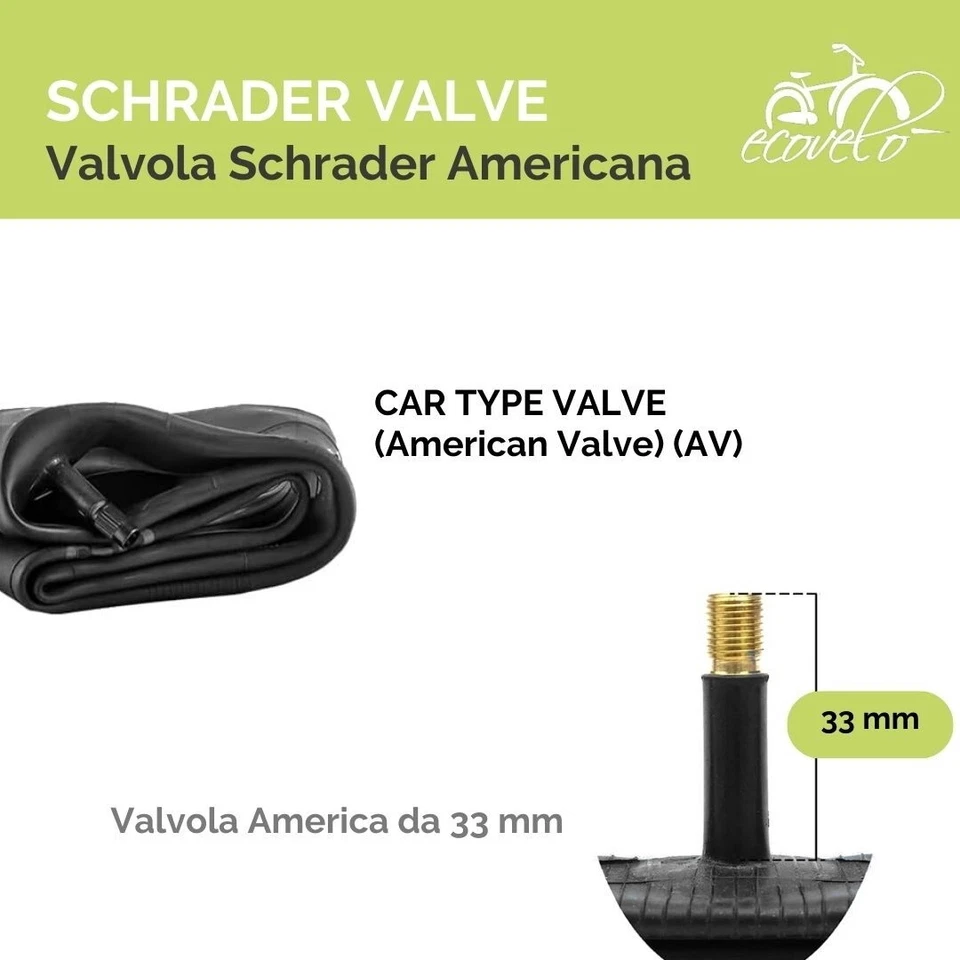Chambre À Air 26" X 4.0 Vélo FAT BIKE VALVE AMÉRICAINE / SCHRADER E-BIKE MTB - Photo 2/4