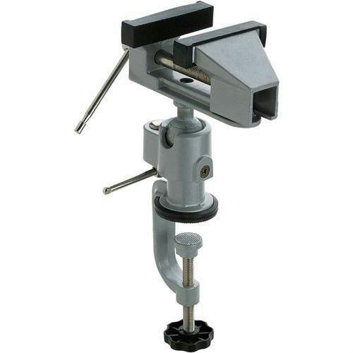 Handy 3-1/8" Articulating Swivel Vise + Pipe Clamp on Clamping Base D3557 New - Picture 2 of 5