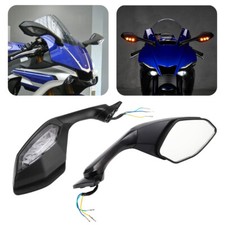 Rear View Mirrors LED Turn Signals For Yamaha YZF R1 2015-2024 YZF R6 2017-2022