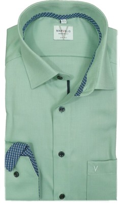 Marvelis Hemd Modern Fit 7222.79.45 grün gemustert extra langer Arm 69cm