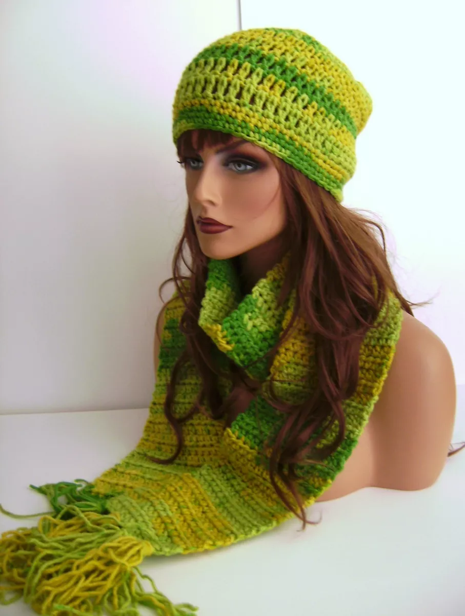 Green hat and best sale scarf