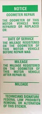 Lot5092 - Odometer Mileage Change Label Sticker Instrument Cluster Replacement