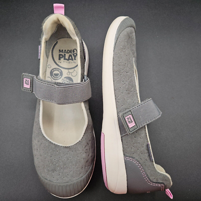 Stride Rite Made To Play LIA Shoes Girls 2 Wide Gray Suede Mary Jane  CG57617 | eBay