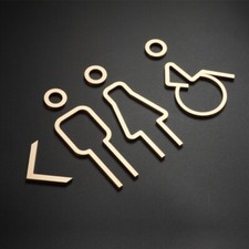 Luxury Metal Washroom, Restroom, Toilet Sign, Handicapped Sign, Braille Sign