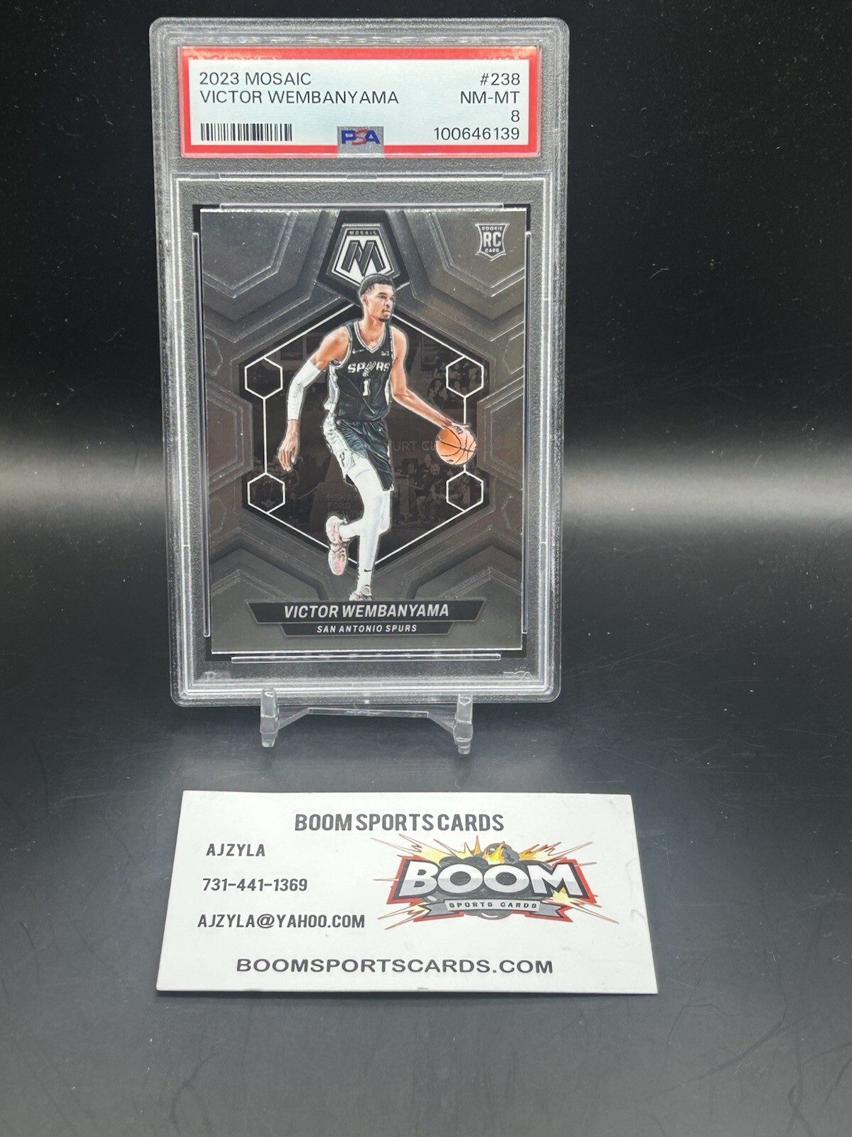 VICTOR WEMBANYAMA 2023 Panini Mosaic 238 RC Rookie PSA 8