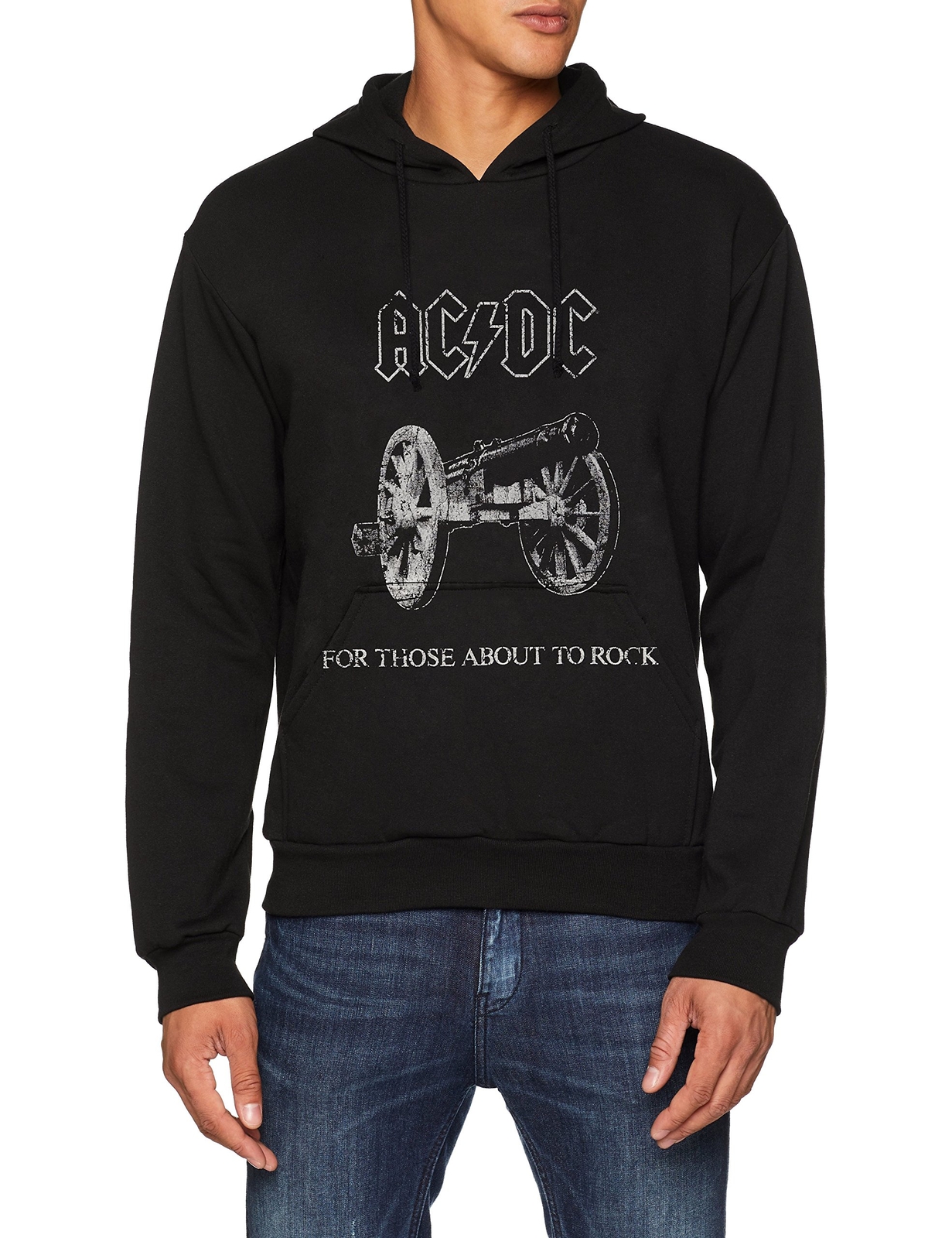 AC/DC Hooded Sweatshirt OFFICIAL For Those About To Rock L Black