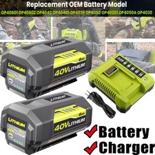 For Ryobi 40V With LED Battery Charger Lithium-Ion 40-Volt OP406VNM OP40602