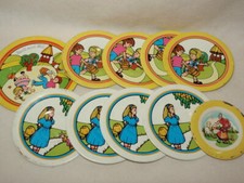 Vintage Childs Tin Tea Set Plates ONLY: Alice in Wonderland, Jack  Jill As-Is 