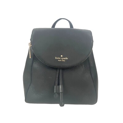 Kate Spade Leila Medium Black Pebbled Leather Mini Backpack  display picture 1