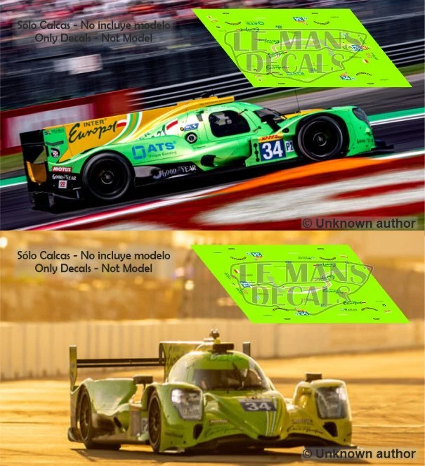 LE MANS DECALS Decals Oreca 07 WEC 2023 34 1:32 1:43 1:24 1:18 Slot Europol Abziehbilder