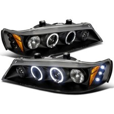 For 94-97 Honda Accord 24 Door Black Projector Headlights Wled Halo Inspire