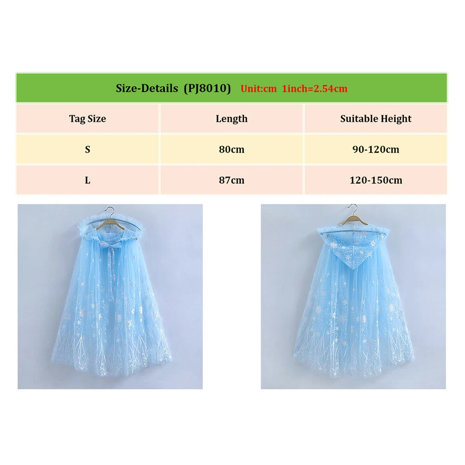 Kids Baby Girls' Toddler Elsa Princess Blue Tulle Tutu Cape Frozen Snow cloak - Image 3 of 4