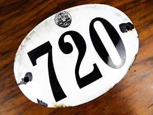 Vintage Argentinian House Number Enamel Street Sign 720 Black & White  Plaque | eBay