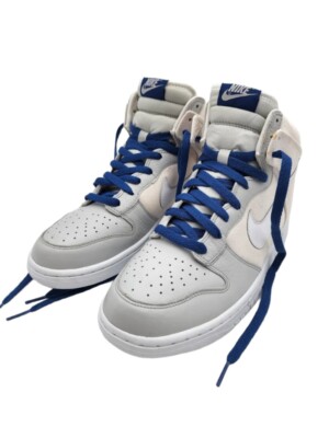 NIKE Dunk High White Canvas Neutral Grey White Mens Sneaker 317982-125 Size 9