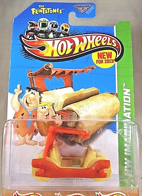 2013 Hot Wheels #70 Imagination-Dino Riders FLINTSTONES FLINTMOBILE Brown/Yellow