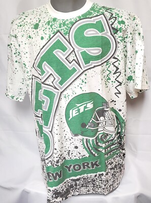 Mens Mitchell & Ness New York NY Jets NFL Football Sublimated Logo Print Shirt