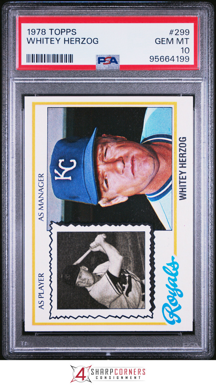 1978 TOPPS #299 WHITEY HERZOG HOF POP 6 PSA 10 B4184890-199