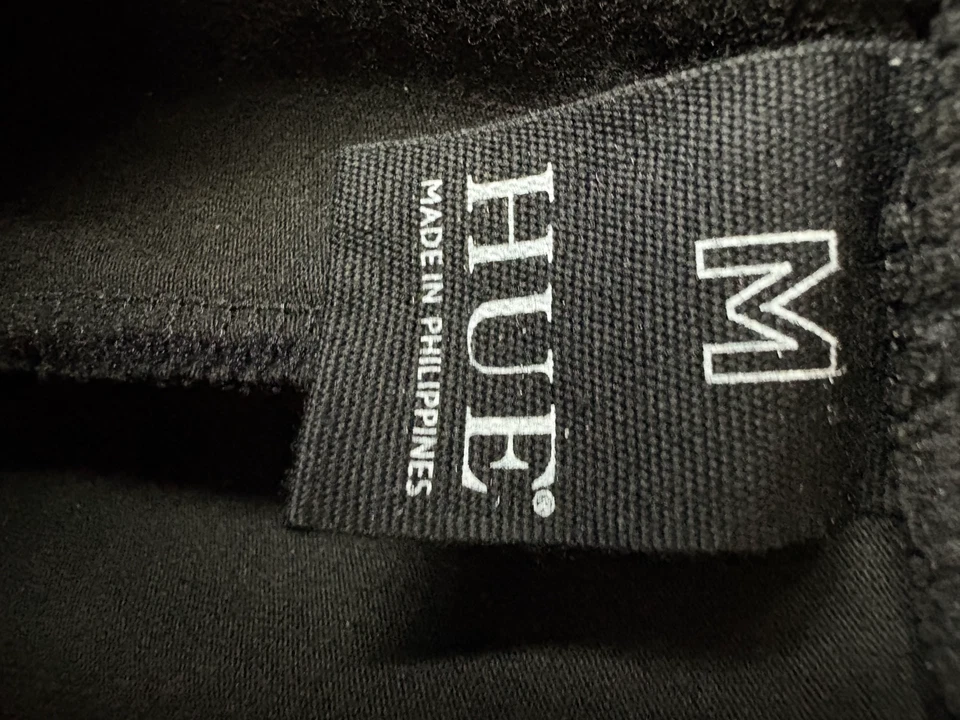 Hue 紧身裤女式中号黑色休闲弹性腰部弹力拉裤 — 第 2/4 张图片