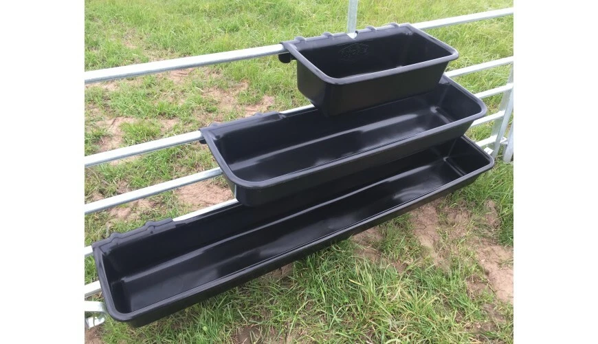 3 Sizes of Hook Over HDPE Plastic Feed Trough, Sheep, Cattle, Gates, Hurdles NEW