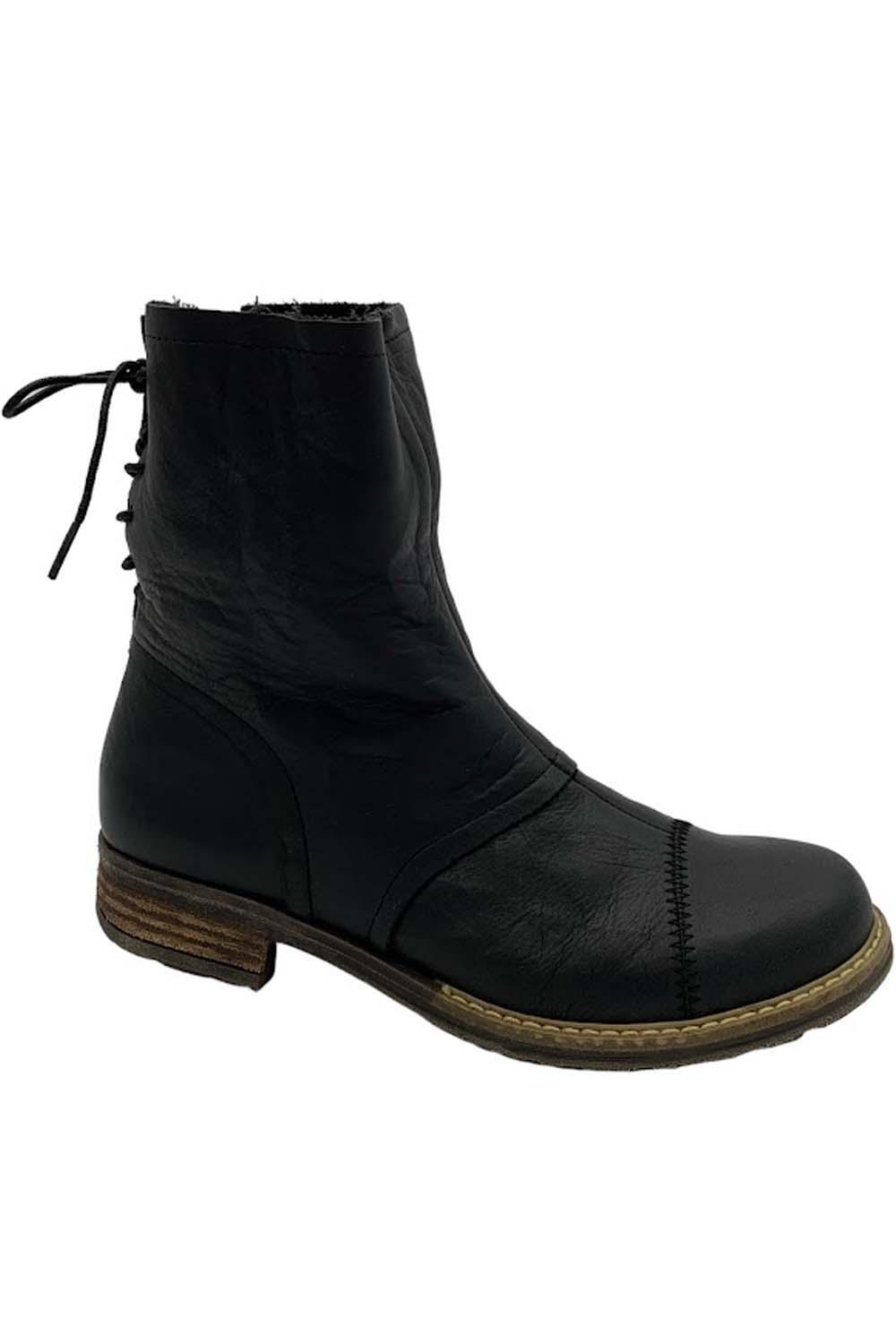 Кожаные ботильоны Sergio Tomani на шнуровке черного цвета