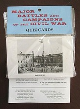 Vintage Major Battles and Campaigns of the Civil War 40 history quiz cards new