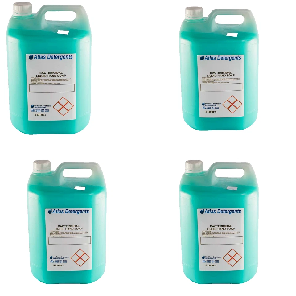 ATLAS DETERGENTS 4 x 5 litre Anti Bac Hand Soap Wholesale Bulk Hotel Pub Bar Re fill Hand Wash