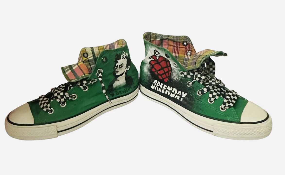 een beetje Niet ingewikkeld vertraging Converse Green Day American Idiot Chuck Taylor All Stars Green Size 6 M/ 8  W | eBay