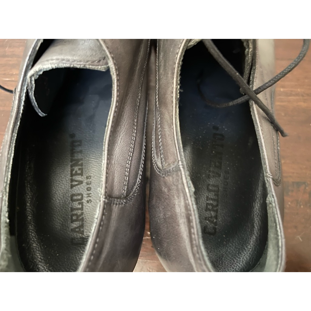 Carlo Vento Mens Oxford Dress Shoes Gray Leather Split Toe 