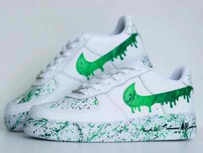 Air Force 1 Low Custom Womens White Shoes, Explosion Slime