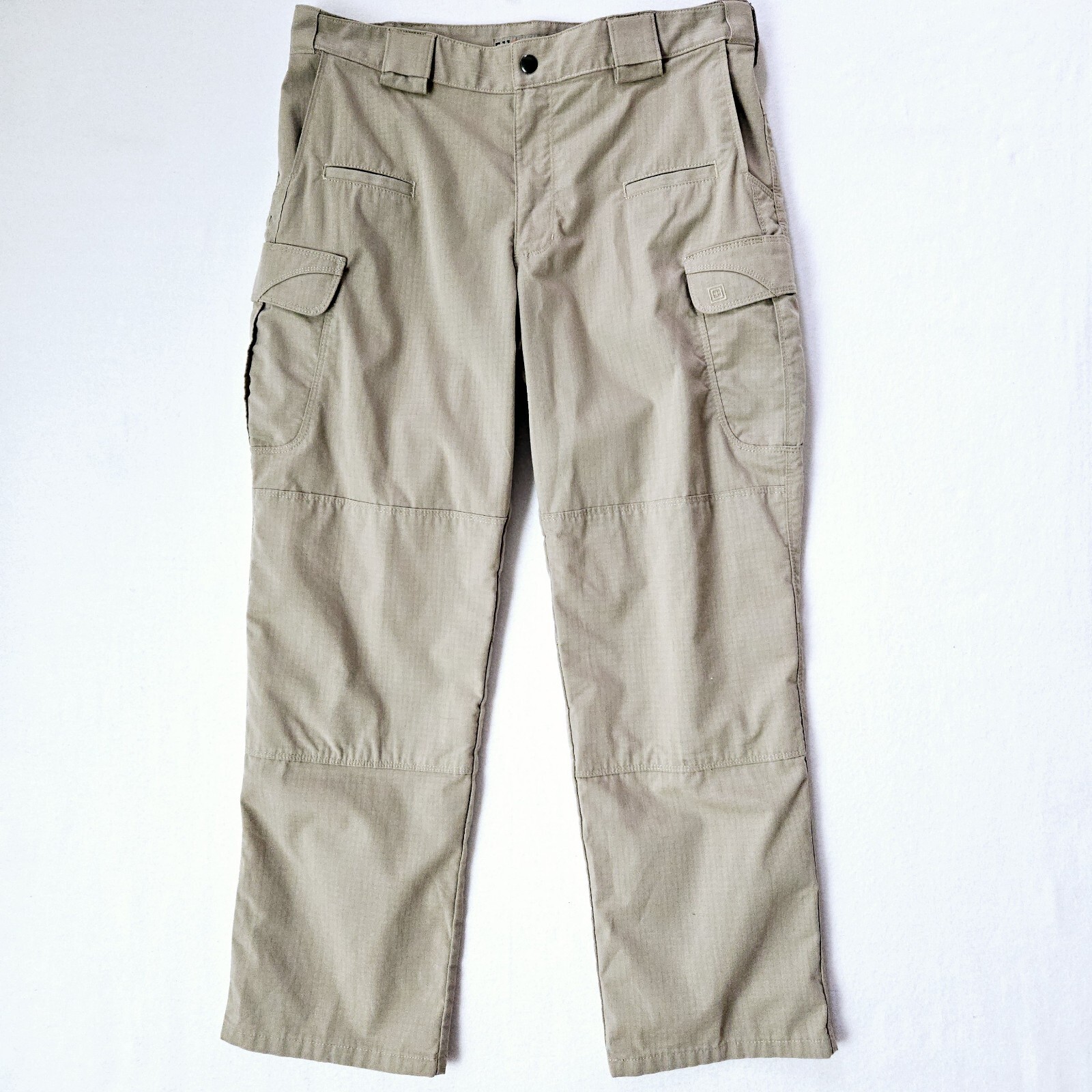 5.11 Tactical Cargo Utility Pants Mens Sz 36 X 30 Beige Flex Waist Relaxed Fit